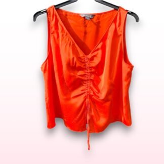 Satin Sleeveless Ruched Blouse – Size 20