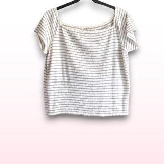 Striped Off-Shoulder T-Shirt – Size 14