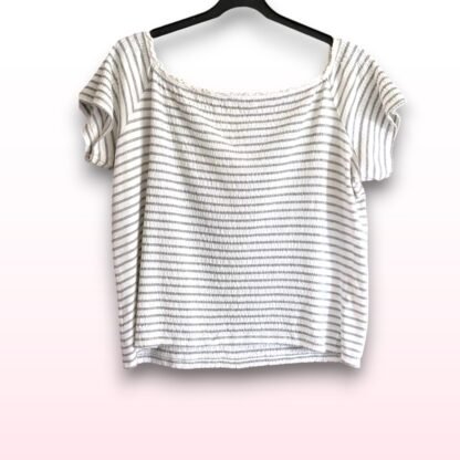 Striped Off-Shoulder T-Shirt – Size 14 - Image 2
