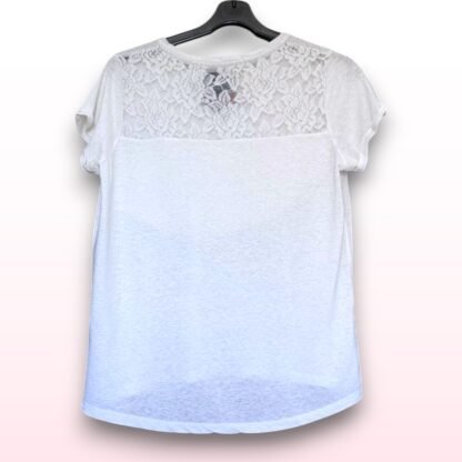 White Lace Back T-Shirt – Size Medium - Image 3