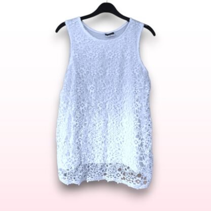 White Lace Vest Top - Size M
