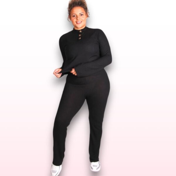 Black Plus Size Top & Trouser Set - UK 24-26