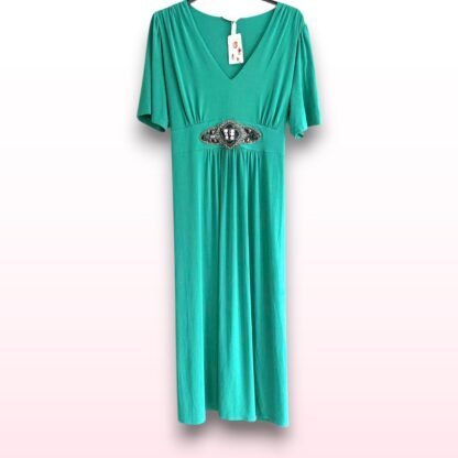 Green Embellished Occasion Maxi Dress – Size 22