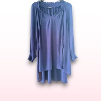 Navy Tassel Tie Tunic - Size 12W