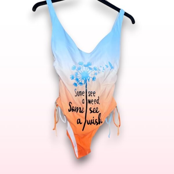 Ombre Quoted Swimsuit - Size S