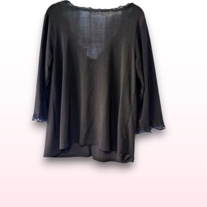V-Neck Black Open Front Top - UK 20 - Image 2