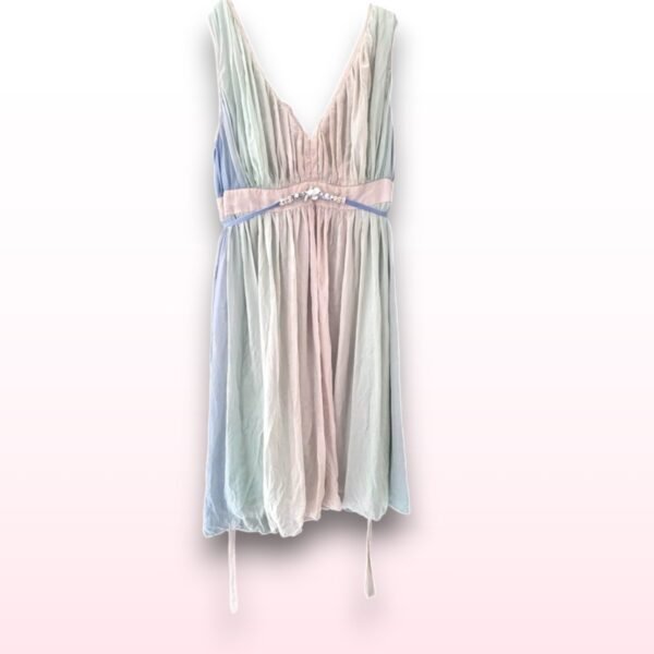 V-Neck Pastel Sheer Monsoon Dress - UK 14