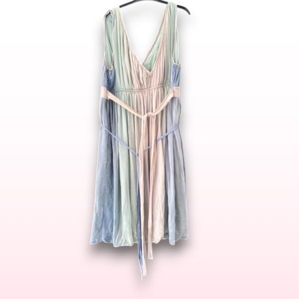V-Neck Pastel Sheer Monsoon Dress - UK 14 - Image 2
