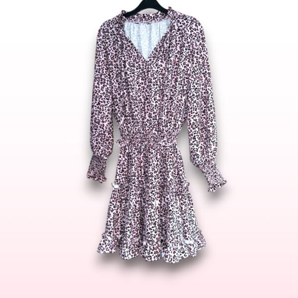 Animal Print Long Sleeve Dress - Size M