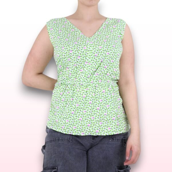 Apple Print Peplum Top - UK 22