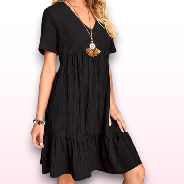 Black Flowy Ruffle Dress - Medium