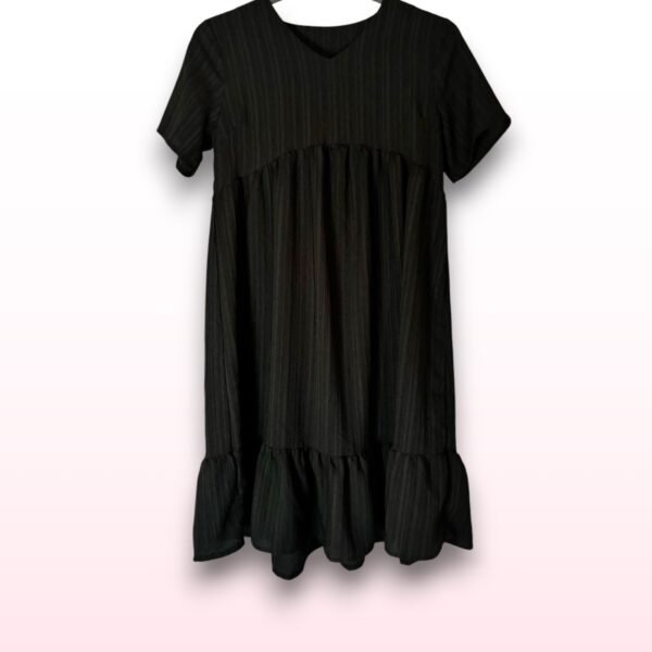 Black Flowy Ruffle Dress - Medium - Image 2