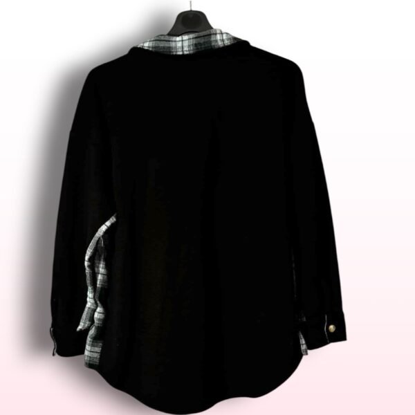 Black and Check Shirt Jacket Shacket - Size M - Image 4