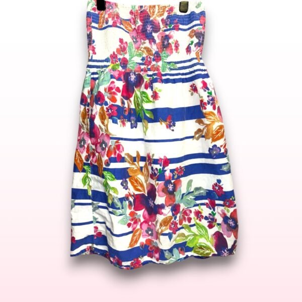Floral Stripe Bandeau Dress - UK 12
