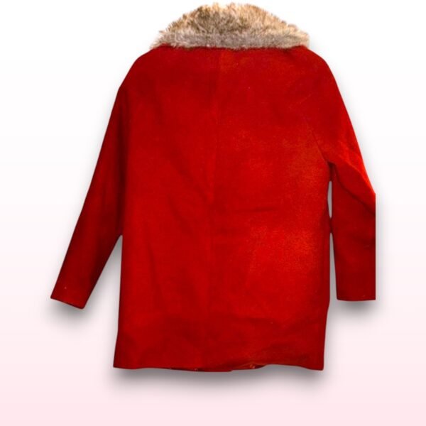 Fur Collar Red Parka Coat - UK 12 - Image 3