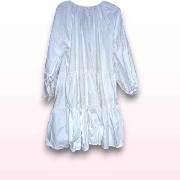 Long Sleve Cotton Ruffle Dress - UK 14 - Image 2