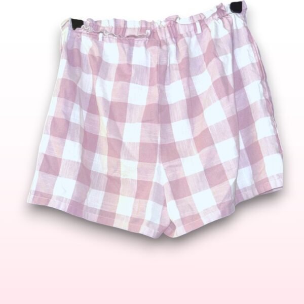 Pink White Checked Shorts - UK 16 - Image 2