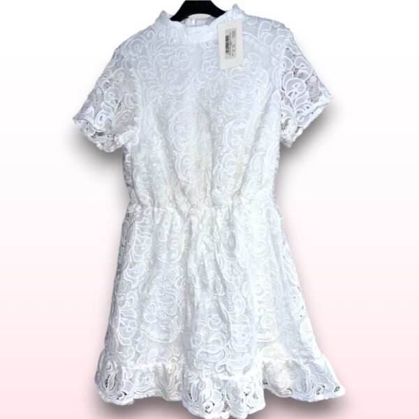 White Crochet Lace Dress - UK 10 - Image 3