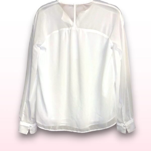 White Sheer H&M Blouse - Size S - Image 2
