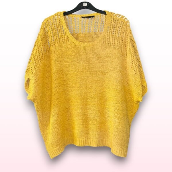 Yellow Crochet Knit Top - SIze Large