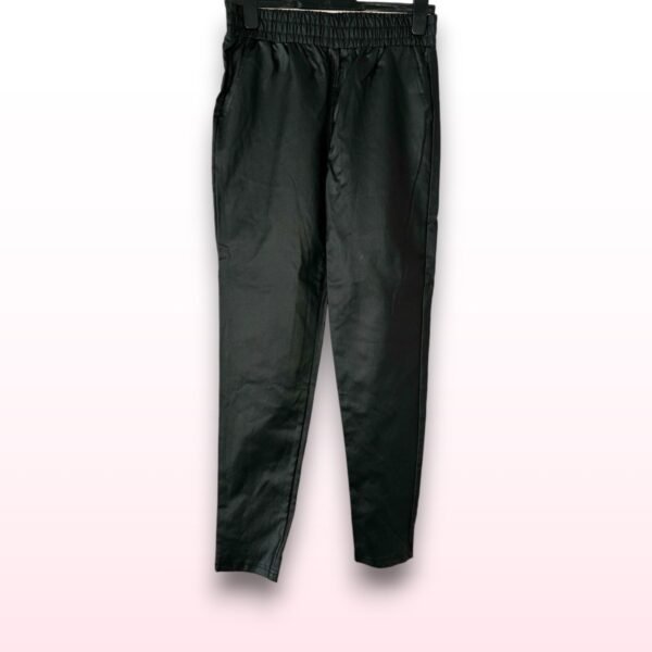 Black Wet Look Trousers with Elasticated Waist – UK 10