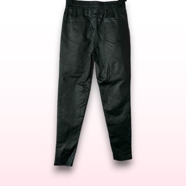 Black Wet Look Trousers with Elasticated Waist – UK 10 - Image 2