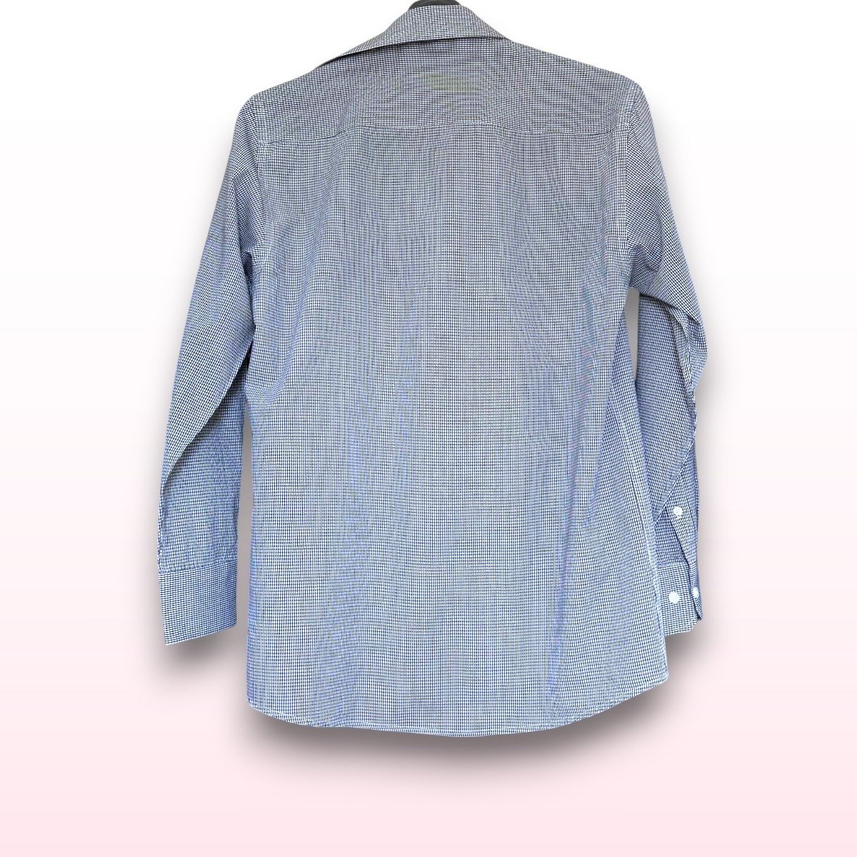 Black & White Small Check Long Sleeve Shirt – 15.5” - Image 2