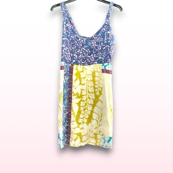 Blue & Yellow Strappy Summer Dress – Size 14 - Image 2