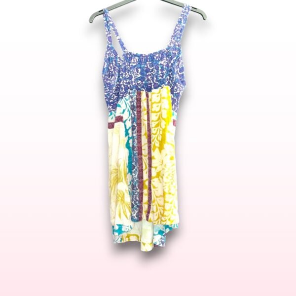 Blue & Yellow Strappy Summer Dress – Size 14 - Image 3