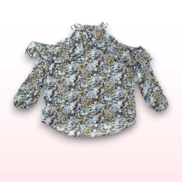 Cold Shoulder Boho Floral Top – Size L - Image 3