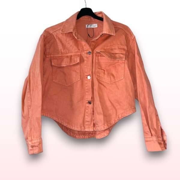Coral Cropped Denim Jacket – Size M