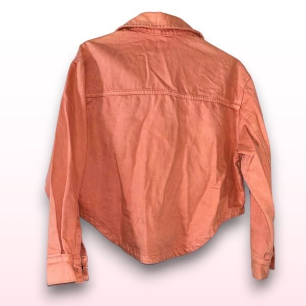 Coral Cropped Denim Jacket – Size M - Image 2