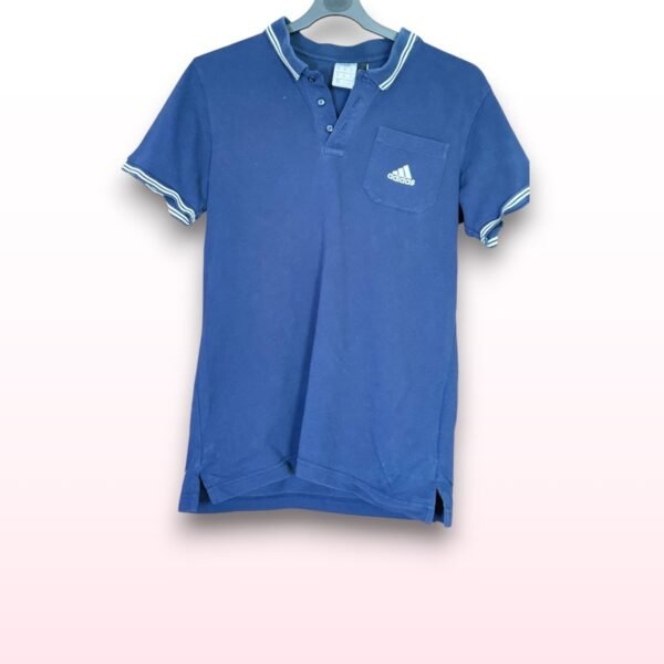 Men’s Adidas Polo Shirt – Navy & White (Size M)