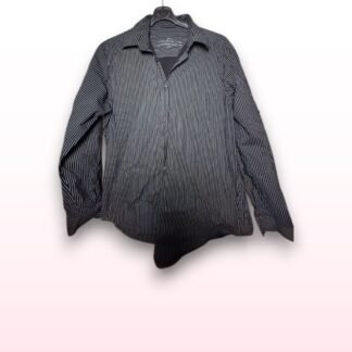 Men’s Black & White Striped Formal Shirt – Size L (Next)