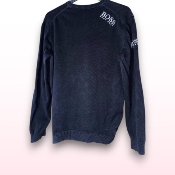 Men’s Hugo Boss V-Neck Jumper – Black (Size L) - Image 2