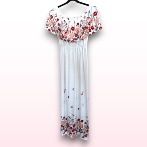 Off-the-Shoulder Floral Maxi Dress (Size Small)