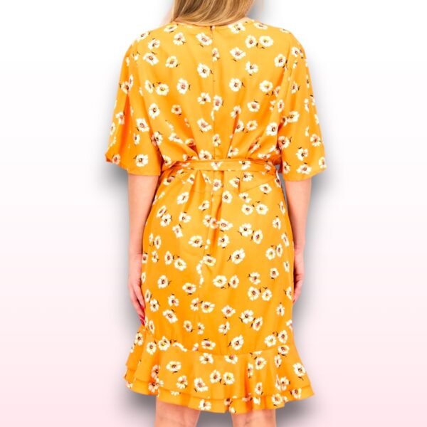 Orange Floral Wrap Dress – UK 10 Petite - Image 2
