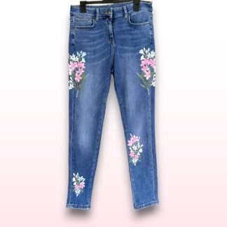 Floral Print Skinny Jeans – UK 10