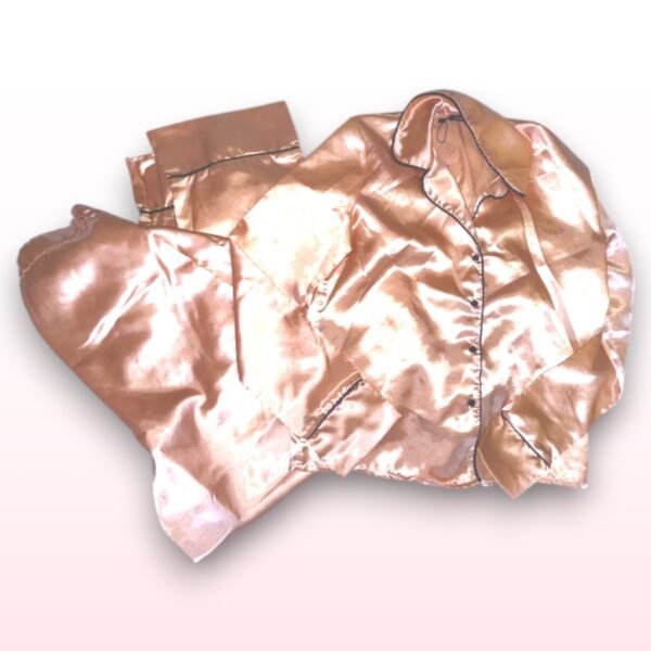 Pink Satin Pyjama Set - UK 6