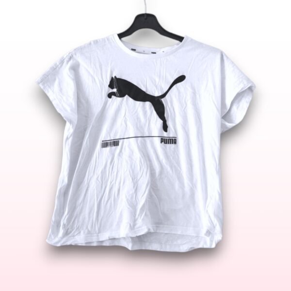 Puma White Graphic T-Shirt – Size Small