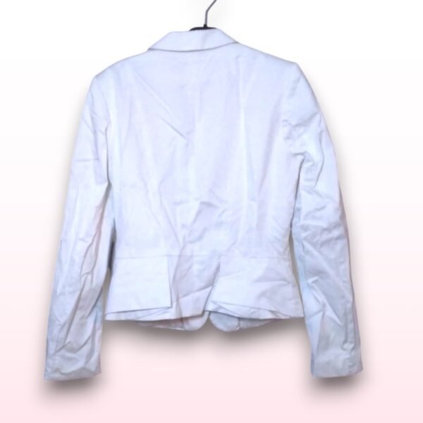 White Cotton & Linen Blend Blazer – UK 6 - Image 2