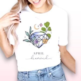April Birthstone T-Shirt – Diamond – Size Medium