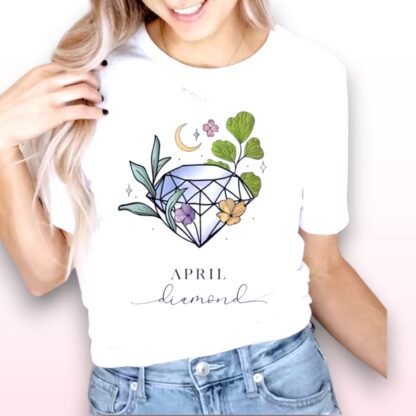 April Birthstone T-Shirt – Diamond – Size Medium