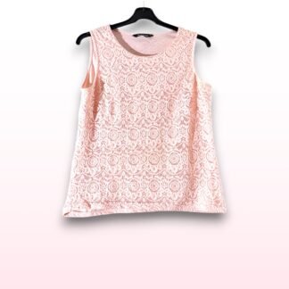 Baby Pink Crochet Lace Front Vest Top – UK 14