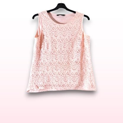 Baby Pink Crochet Lace Front Vest Top – UK 14