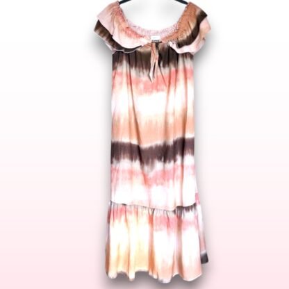 Boho Tie-Dye Off-Shoulder Maxi Dress – Size 22 - Image 2