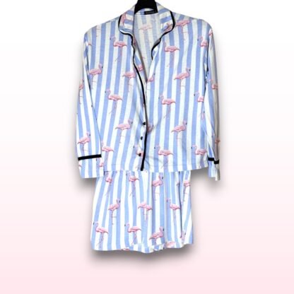 Flamingo Print Striped Pyjama Set – UK 10 - Image 2