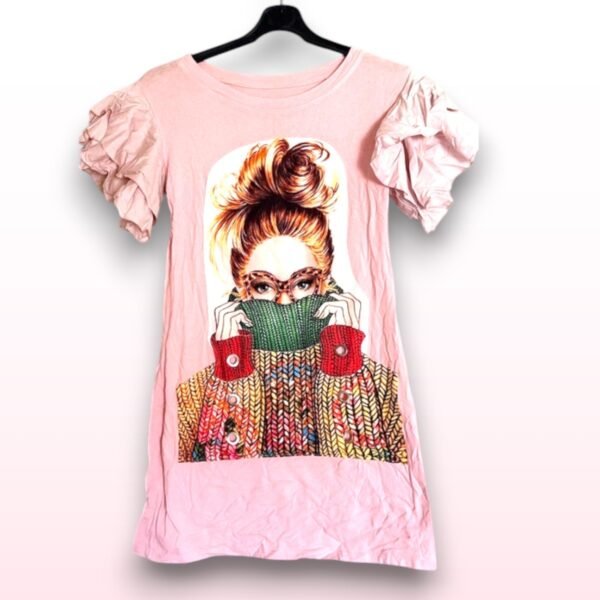Graphic Print Shift Dress / Long T-Shirt – Small