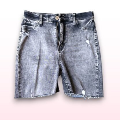 Grey Wash Distressed Jean Shorts – Size S