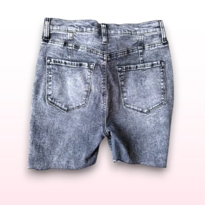 Grey Wash Distressed Jean Shorts – Size S - Image 2